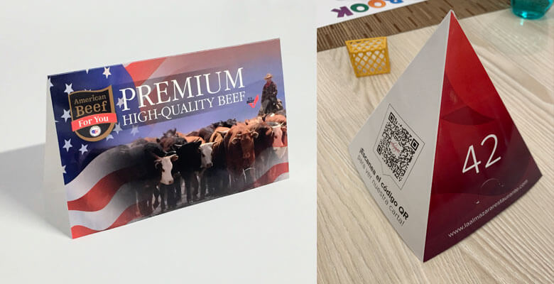 Table tents for events